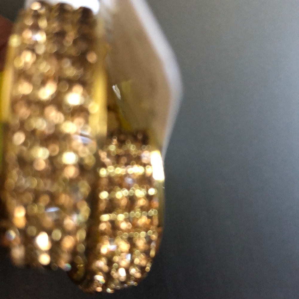 Small Gold Rhinestone Hoops - Picture 3 of 4